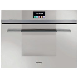 Smeg SF4140MCB Linea Aesthetic Combination Microwave Oven with Touch Controls, White